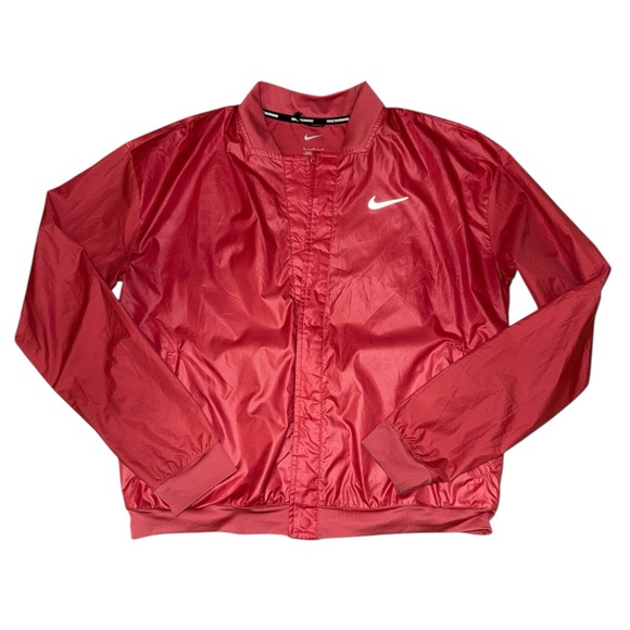 Nike Jackets & Blazers - Nike Running magenta pink snap button logo windbreaker women’s size medium